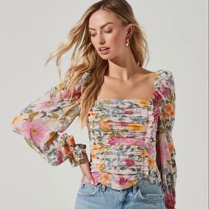 Tonia Floral Puff Sleeve Top by Astr the Label